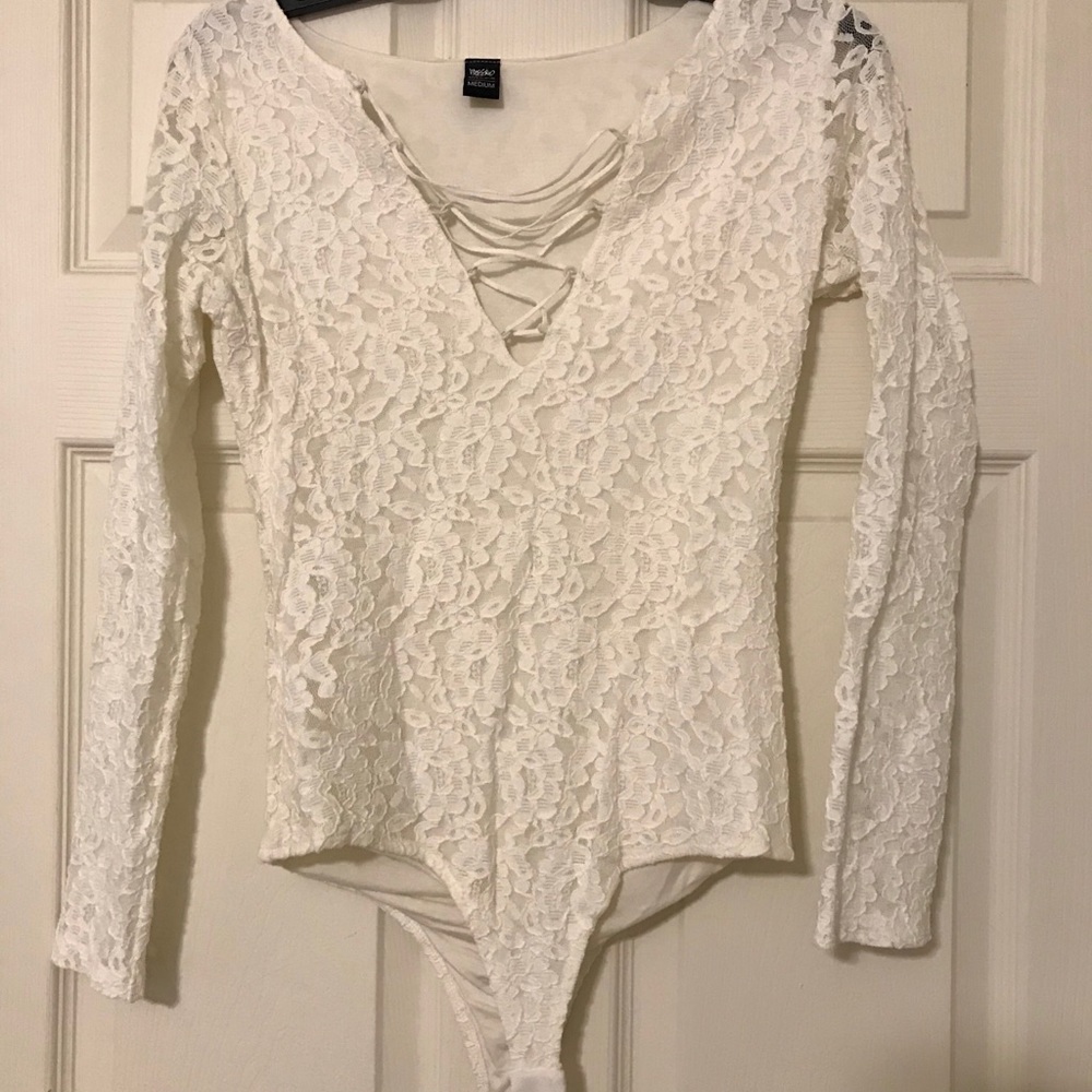 White floral bodysuit